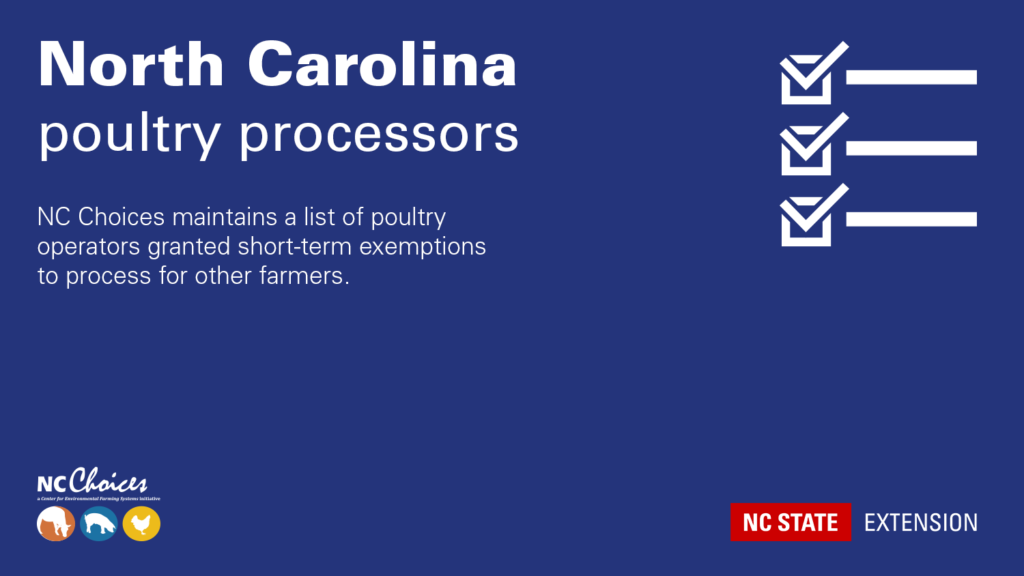 blue graphic with white text announcing the poultry processor list