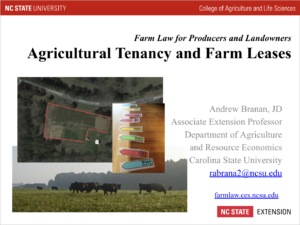 Cover photo for Farm Leases: Latest Presentation on Farm Leases Available (With Sample Language)
